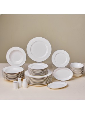 Karaca Elegance Bone Lexi 53 Parça 12 Kişilik Yemek Takımı Platin