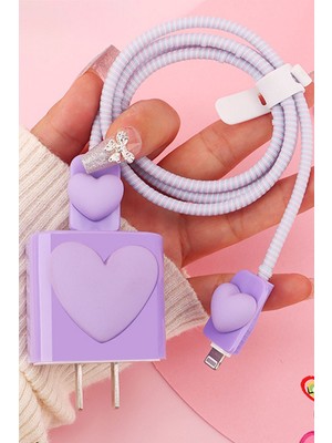 WANNA PROTECT iPhone 18-20W Uyumlu Şarj Kablosu Başlığı Adaptörü Koruma Kablo Koruyucu Kılıfı 5'li Set