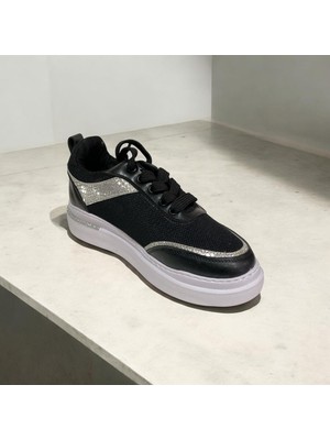 Kadın Kalın Taban Sneaker Paraşüt Kumaş Detaylı Günlük Spor Ayakkabı Sneaker