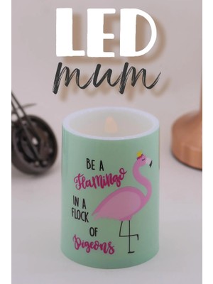 BK Commerce LED Mum 3lü Flamingo Bardak Tipi Pilli Dumansız Alevli Dekoratif Yapay Mum 10 cm