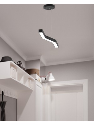 Hegza Lighting Gabbiano (Siyah Kasa, Beyaz Işık) Ledli Modern Sarkıt LED Avize