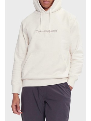 Calvin Klein Logo Nakışlı Regular Fit Kapüşonlu Sweat J30J326637YBI Erkek Sweat J30J326637 Ybı