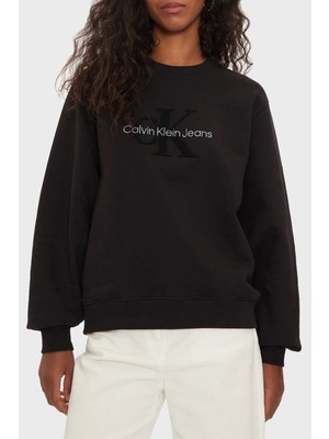 Calvin Klein Logo Işlemeli Pamuklu Comfort Fit Bisiklet Yaka Sweat J20J224652BEH Bayan Sweat J20J224652 Beh