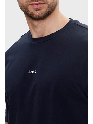 Boss Streç Pamuklu Relaxed Fit Bisiklet Yaka T Shirt Erkek T Shirt 50473278 404