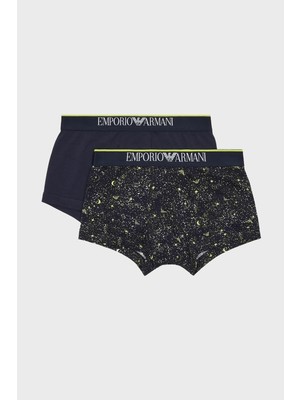 Emporio Armani Pamuklu Logolu Lastik Bel 2 Pack Boxer Erkek Boxer 1112104 F5967 4336