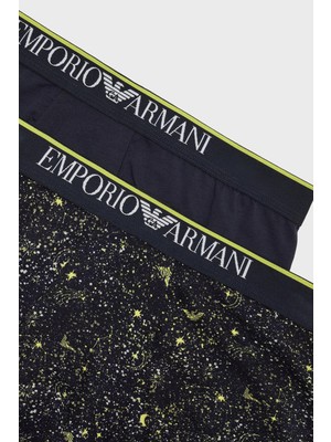 Emporio Armani Pamuklu Logolu Lastik Bel 2 Pack Boxer Erkek Boxer 1112104 F5967 4336