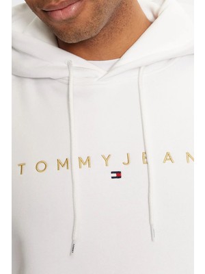 Tommy Jeans Logo Nakışlı Pamuklu Regular Fit Kapüşonlu Sweat Erkek Sweat DM0DM20503 Ybr