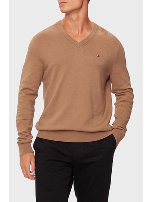 Tommy Hilfiger Pamuk ve Kaşmir Karışımlı Regular Fit V Yaka Kazak Erkek Kazak MW0MW28047 Rbc
