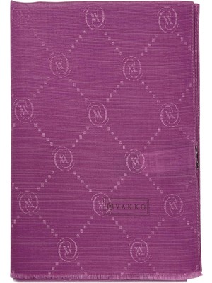 Vakko Pamuk Ipek Şal - Monogram - Menekşe