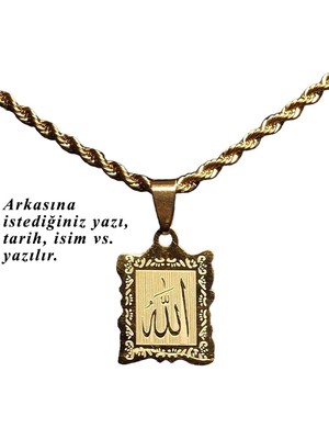 İşte Bu Kişiye Özel Isimli Çelik Kolye Çelik Bileklik Çelik Set Allah Yazılı