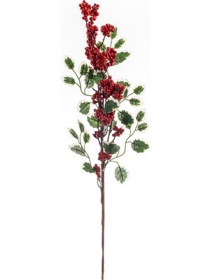 Dekorsende Yapay Alacalı Yapraklı Berry Dalı 79 cm