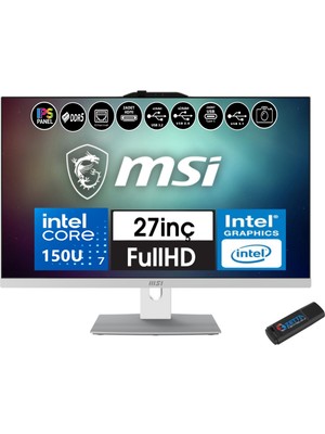 Msı Modern AM272P Intel Core 7 150U 48GB Ddr5 512GB SSD Fhd 27" IPS WINDOWS11HOME All In One Bilgisayar 1M-846EUH12+ZETTAUSBBELLEK