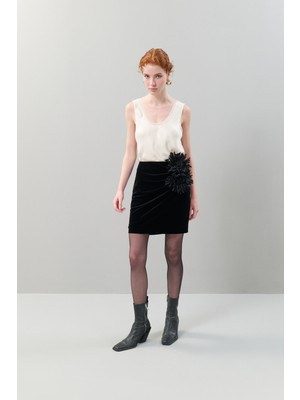 ROMAN Mini Örme Etek Siyah K2515056_001