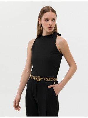 Pierre Cardin Kadın Siyah A Kesim Kolsuz Bluz 50261536-VR046