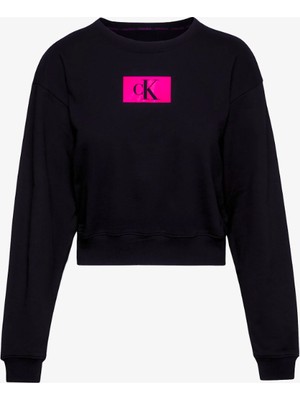 Calvin Klein Kadın Pembe Logolu Sweatshirt