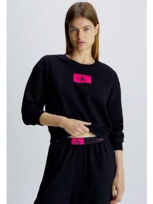 Calvin Klein Kadın Pembe Logolu Sweatshirt