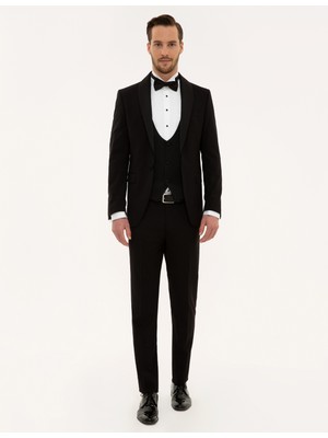Pierre Cardin Erkek Siyah Yelekli Damatlık Smokin 50227160-VR046