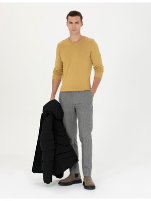 Pierre Cardin Erkek Gri Ekstra Slim Fit Çizgili Kumaş Pantolon 50278454-Vr024