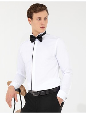 Pierre Cardin Erkek Beyaz Slim Fit Smokin Gömlek 50251061-VR013