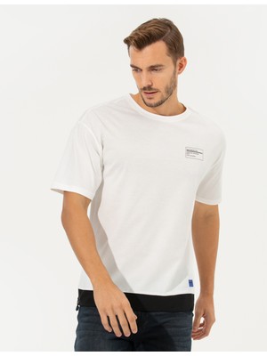 Pierre Cardin Erkek Ekru Regular Fit Bisiklet Yaka Tişört 50258524-VR019