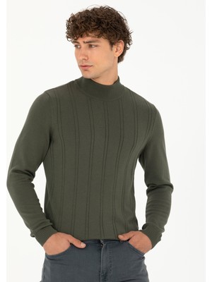 Pierre Cardin Erkek Duman Slim Fit Yarım Balıkçı Yaka Triko Kazak 50281851-VR210