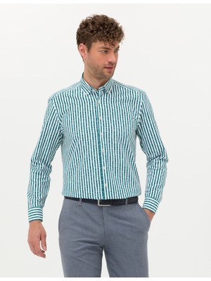 Pierre Cardin Erkek Zümrüt Regular Fit Uzun Kollu Gömlek 50276696-VR055