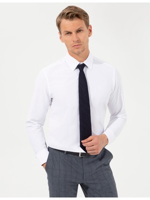 Pierre Cardin Erkek Beyaz Slim Fit Uzun Kollu Klasik Gömlek 50258981-VR013