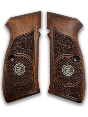 Zib Grips  Kabzası - Cz 75, Canik 55, S120, L120 ile Uyumlu - Koyu Kahverengi Renk - Metal Logolu - CZ75CV004L2
