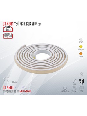 Cata CT-4561 Yeni Nesil Neon LED Şerit 220 V(5 Metre)