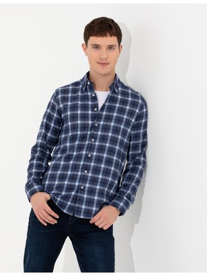 Pierre Cardin Erkek Lacivert Slim Fit Uzun Kollu Gömlek 50259491-VR033