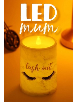 LED Mum Kirpik 3lü Bardak Tipi Pilli Dumansız Alevli Dekoratif Yapay Mum 10 cm