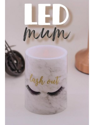 LED Mum Kirpik 3lü Bardak Tipi Pilli Dumansız Alevli Dekoratif Yapay Mum 10 cm