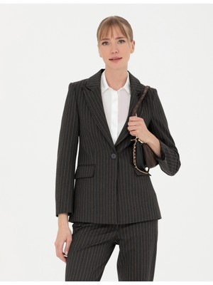 Pierre Cardin Kadın Antrasit Slim Fit Ceket 50273080-VR006