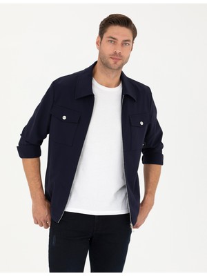Pierre Cardin Erkek Lacivert Regular Fit Fermuarlı Ceket 50287493-VR033