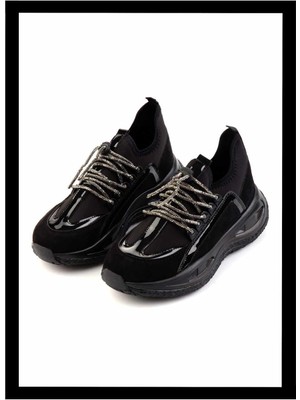 Bambi Siyah Streç   Kadın Sneaker K01212042117