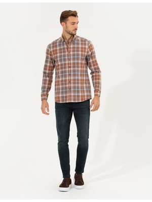 Pierre Cardin Erkek Bordo Regular Fit Uzun Kollu Gömlek 50265979-VR014