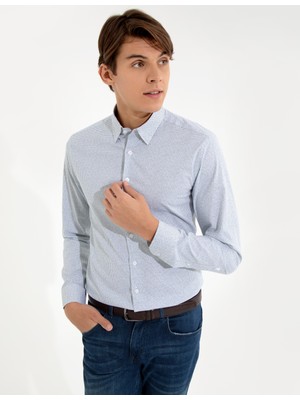 Pierre Cardin Erkek Yeşil Slim Fit Uzun Kollu Gömlek 50259521-VR054