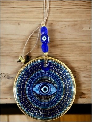 Renkli Noktalama Vurgulu Nazar Boncuklu Gözlü Duvar Süsü Renkli Duvar Dekoru