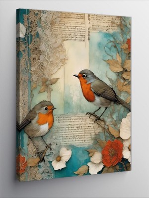 Tablomega Kanvas Tablo Iki Kuş Çift