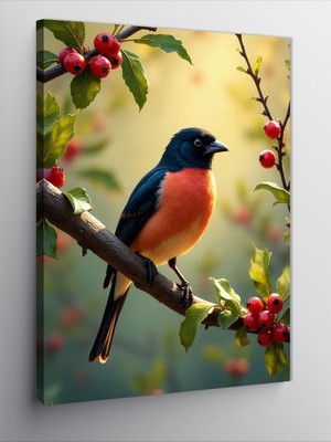 Tablomega Kanvas Tablo Dalda Kuş