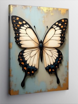 Tablomega Kanvas Tablo Büyük Beyaz Kelebek
