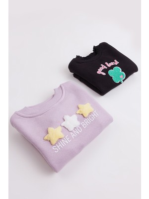 Harika Kids Kız Çocuk 2'li Paket Basic Sweatshirt