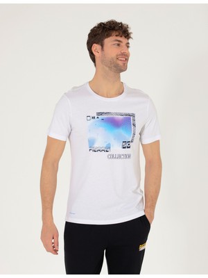 Pierre Cardin Erkek Beyaz Slim Fit Baskılı Bisiklet Yaka Tişört 50262654-VR013
