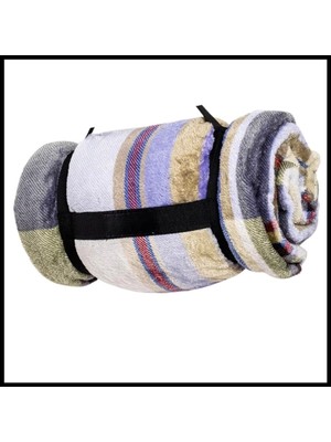 Argeus Uyguna-Yakala Acil Durum Battaniye Peluş Polar Haki Ekose Kamp BATTANIYESI-MLZ.304