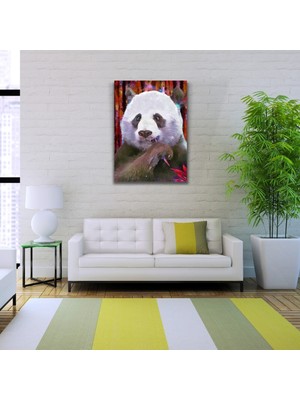 Zeds Creations Suluboya Tekniğinde Panda Görseli Kanvas Tablo 50 x 70