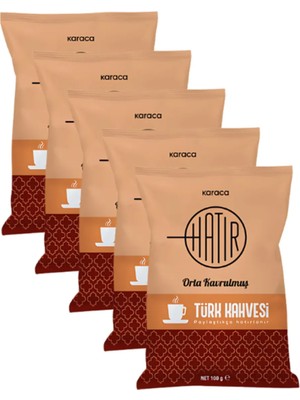 Karaca Hatır Orta Kavrulmuş Bol Köpüklü Türk Kahvesi 5X100GR
