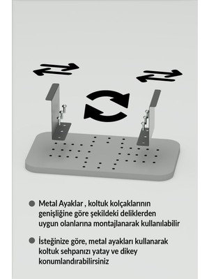 Zeds Creations Yan Sehpa Ayarlanabilir Tepsi Dikdörtgen Dekoratif Modern Yatay Dikey Koltuk Sehpası Efes