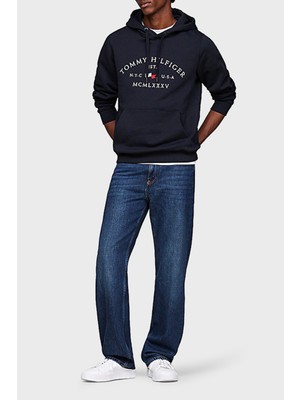 Tommy Hilfiger Pamuklu Regular Fit Kanguru Cepli Kapüşonlu Sweat Erkek Sweat MW0MW37244 Dw5