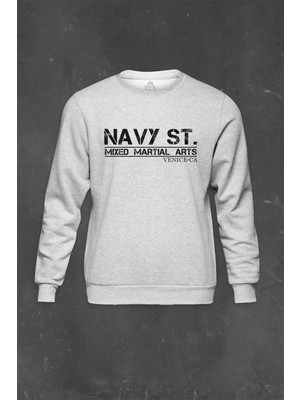 Gri Sweatshirt Navy St. Kingdom 2014 Mma Baskılı Unisex Sweat