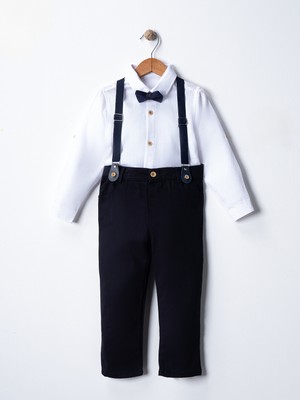 Erkek Bebek & Çocuk Takım Elbise Papyonlu ve Salopet Takım 4 Parça